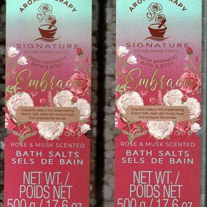 Aromatherapy Signature EMBRACE Bath & Body Salts ROSE & MUSK Scented (Set of 2)